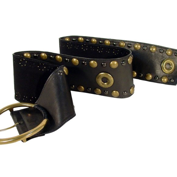 STREETS AHEAD $350 Wide Studded Belt Women's L (31"-35") Made in USA - Picture 3 of 4